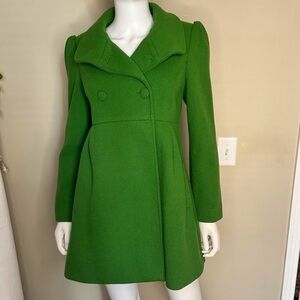 Stylish Green Double-Breasted Coat